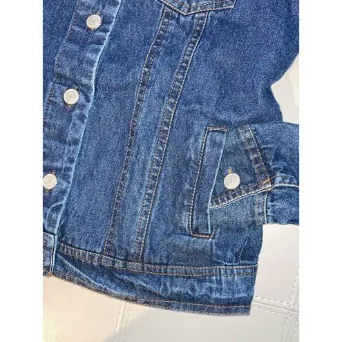 Pink Cadillac Southwestern Jean Jacket with Pockets size Small Blue