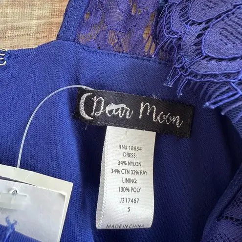 Dear Moon Dress Juniors Size 5 Blue Lace Mini Sheath Party Cocktail NWT