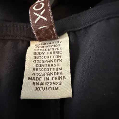 XCVI Womens Bubble Hem Midi Dress Size M Black Cotton Lagenlook Minimalist