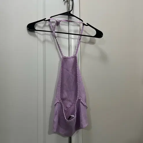 Self Portrait EUC Purple Knit Scallop Edge Halter Top Size Large $275