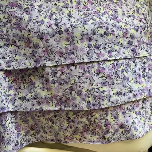 Notations Thrifted Purple Floral Midi Skirt