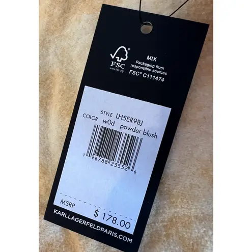 Karl Lagerfeld Crossbody Purse Pink Logo Maybelle Camera Bag Pink Zip Close NWT