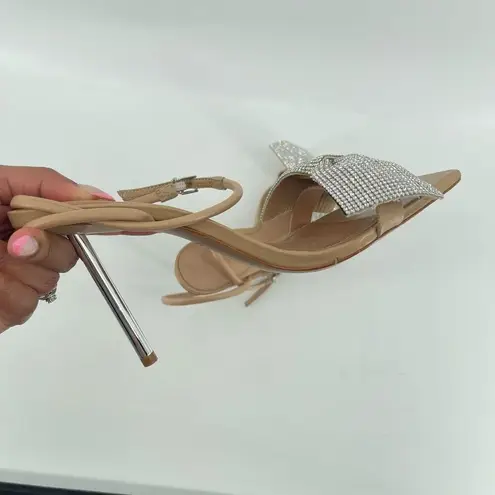 Schutz Mila GlamâHeels 9.5 â Rhinestone Bow, 4â Heel, Ankle Strap, Square Toe