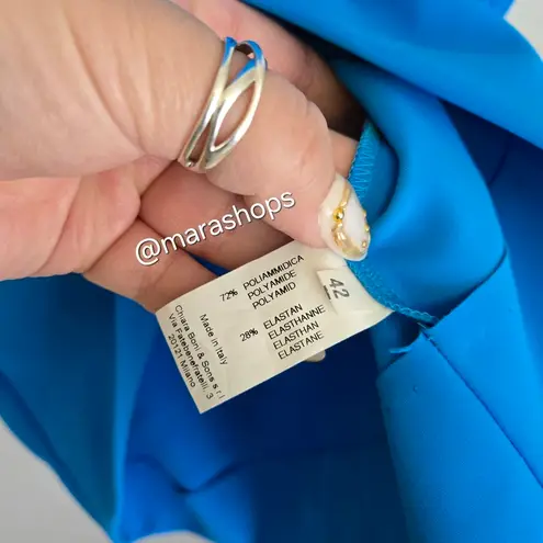 Chiara Boni La Petite Robe Cinthia Drape Front Sheath Dress Blue