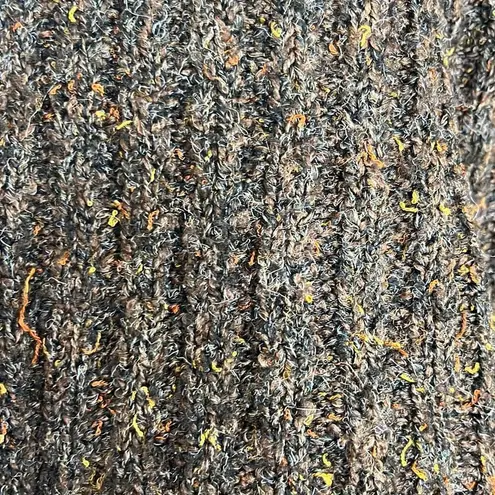 Vintage Alps Brown Marled V Neck Pullover Sweater Cableknit Long Sleeves Medium Brown