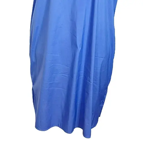 Untuckit Stretch Cotton Popover Presley Shirt Dress Blue Women’s Size Small