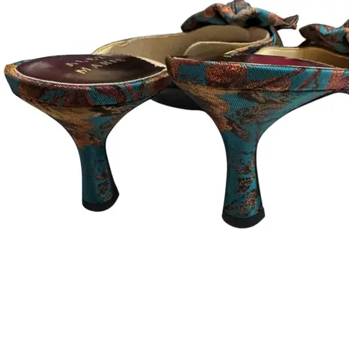 Alex Marie Metallic Floral Brocade Pointed Toe Mules | Size 9M NWT