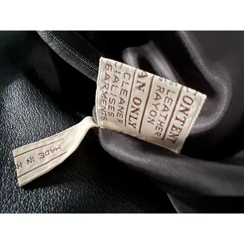 ItalModa Vintage Leather Black Pencil Skirt Sz XS