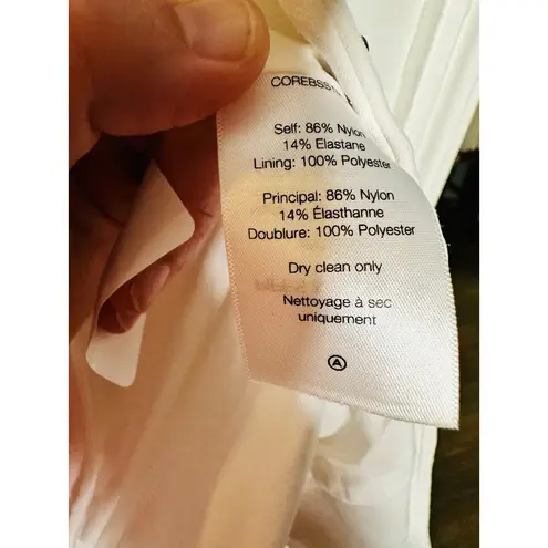 Veronica Beard White Bi-Stretch Notched Collar Single Snap Jacket Size 2