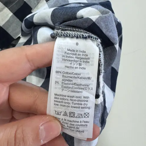 J.Crew Dress Womens Size 0 Gingham Plaid Button Down Shirt Dress Belted Black