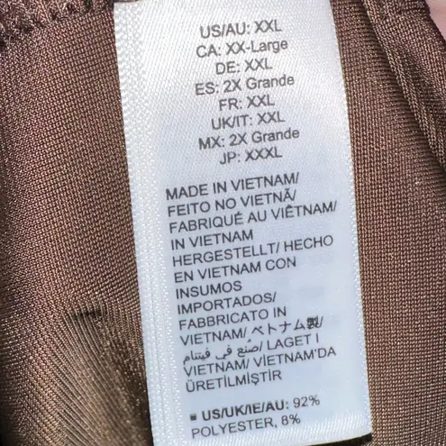 NWT THE DROP Fabia Ruched Velvet Mockneck Mini Dress in Coffee Bean