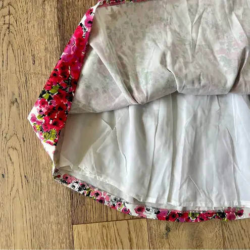 David Meister Cocktail Wedding Guest Dress Floral Strapless Fit & Flare Sz 6 EUC