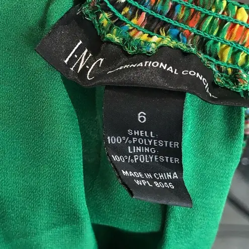 INC International Concepts Green Envy Indian Summer Midi Dress 6