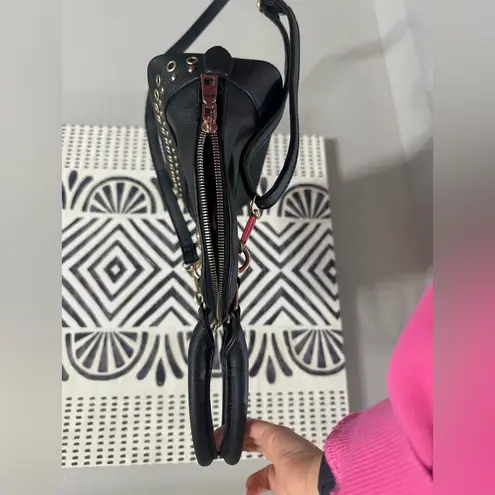 Black Handbag with Gold Accents