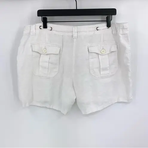 INC International Concepts Linen Shorts White 16