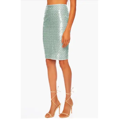 Susana Monaco NWT Dot Sequin Pencil Skirt in Celadon Sz XS $148