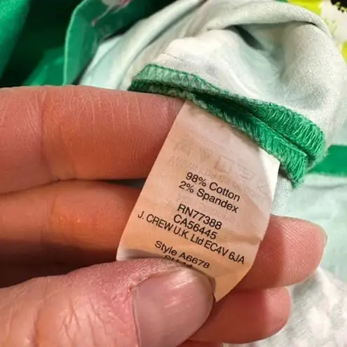 J. Crew Womens Floral Print Cotton Blend Stretch Pencil Skirt Green Pink Size 6P