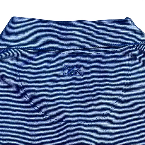 Cutter and Buck Womens Polo Shirt Medium Blue Striped Moisture Wicking DryTec Golf