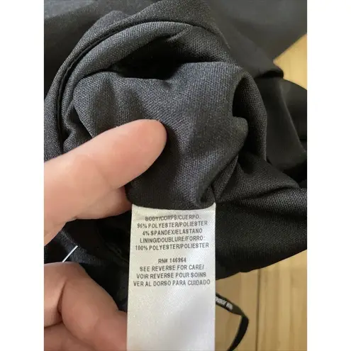 Julia Jordan Womens Wide Leg Jumpsuit Black Size 6 One-Shoulder Ruffled Elegant