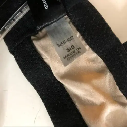 Frederick's of Hollywood Black Lace Bra Over Beige Bra Size 34 D