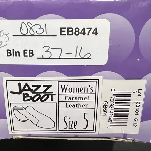 Dance Class Split Sole Jazz Boot Leather Dance Shoes 5 Spandex Inserts Caramel Brown