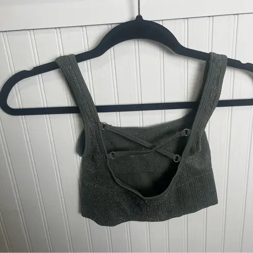 Urban Outfitters UO Out from Under Ribbed sparkle Sport Bra BIN4