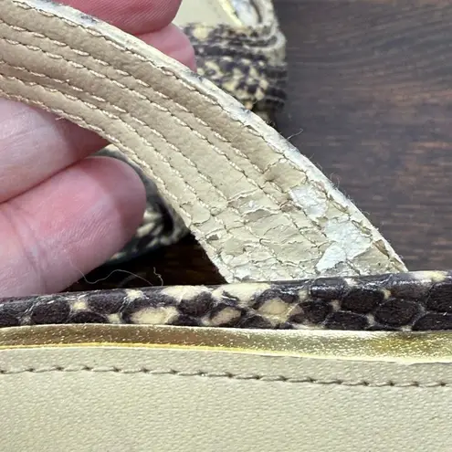 Lauren Ralph Lauren Kadie 4” snake skin ankle wrap heel size 7 1/2 Yellow