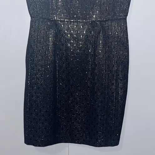 Covington Midi Dress w Cap Sleeve Sheath Metallic Gold Square Evening Women’s 12