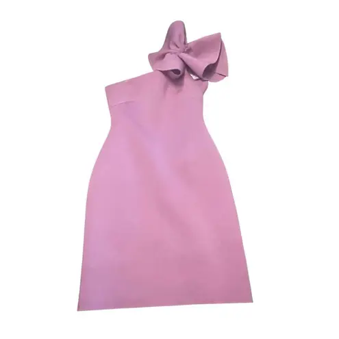 Eliza J One Shoulder Scuba Cocktail Dress Lilac Size 4