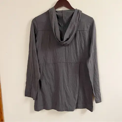 Christopher & Banks Gray Long Length Lightweight Tie Waist Hoodie Size Small NEW