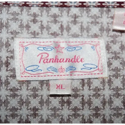 Panhandle Maroon Patterned Size XL Button Down Western Shirt Cowgirl Rodeo