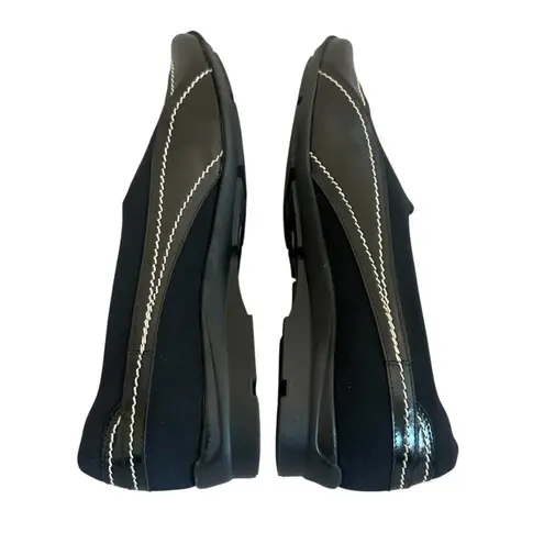 Sesto Meucci Italy Black Slip-On Loafers Comfort Patent Stretch Size 8 Women's