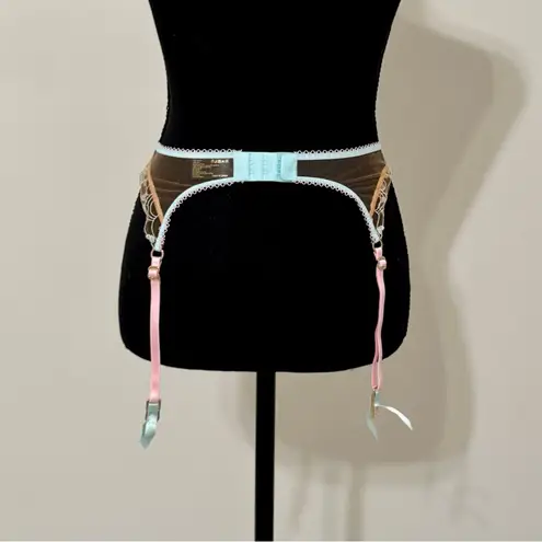 Honey Birdette Candy Aquamarine Garter Belt XS Blue