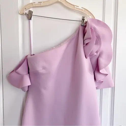 Badgley Mischka • Lilac Asymmetric Floral-Embellished Dress gown scuba mermaid