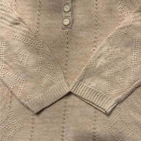 Christopher & Banks Cream V-Neck Sweater