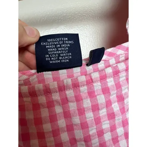 Madison Mathews Pink Gingham Maxi Dress Sz. L Size L