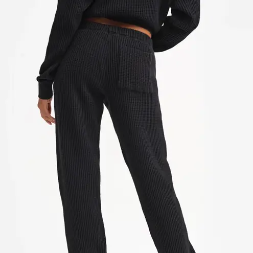Mate the Label Organic Waffle Relaxed Jogger in Jet Black, Size Small
