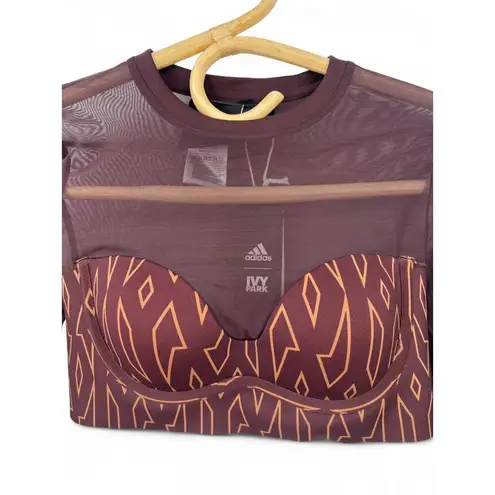 Ivy Park New Beyoncé x Adidas XS Monogram Crop Top NWT Sheer Activewear Bustier