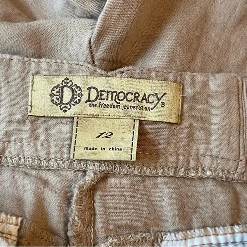 Democracy Tan Cargo Shorts with Drawstring Waist