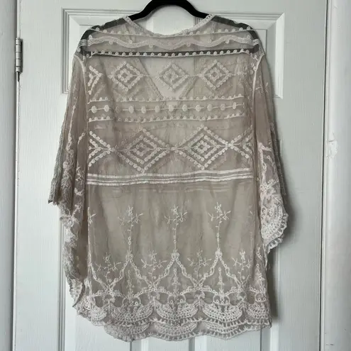 None Mesh Lace Cover-Up - One Size