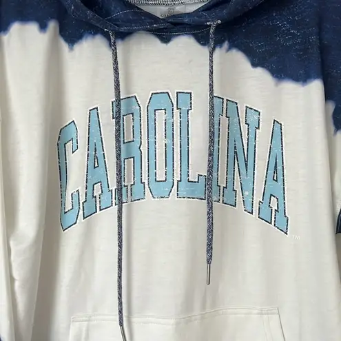 Gameday Couture White/Navy North Carolina Tar Heels Dip Dyed Hoodie Sz S ♟️ Blue