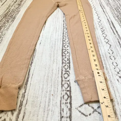 SKIMS Beige Tan Waffle Knit Thermal Leggings Medium