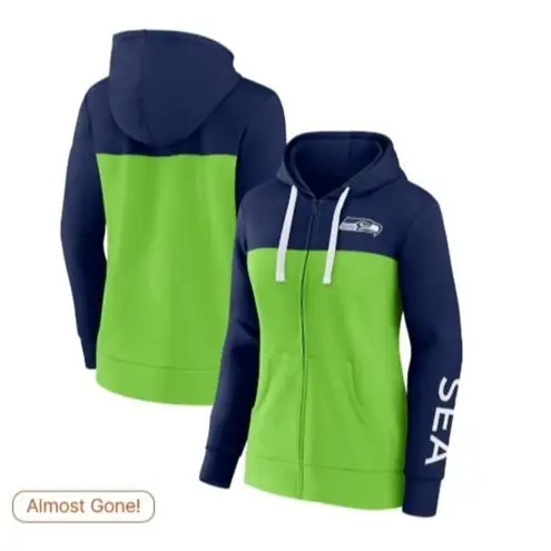 Fanatics Seattle Seahawks Women's Color Block Full-Zip Hoodie XSmall