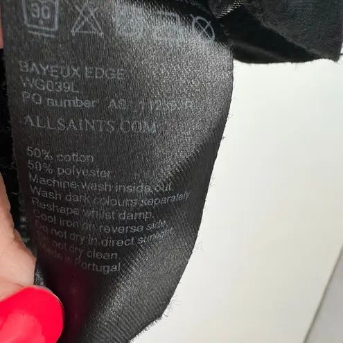 All Saints black floral boho burn out tank top pull over shirt size medium