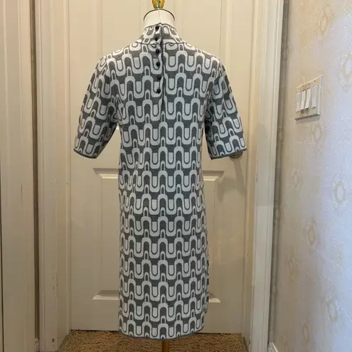 Maeve The Annalise Mock-Neck Chenille Sweater Mini Dress in Medium Retro Mod