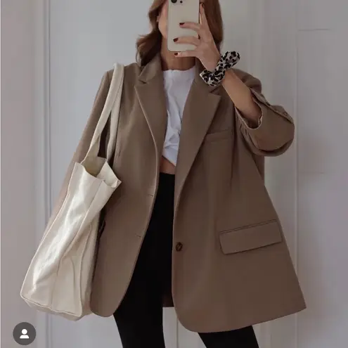 Re Ona Joey Oversized Blazer Tan
