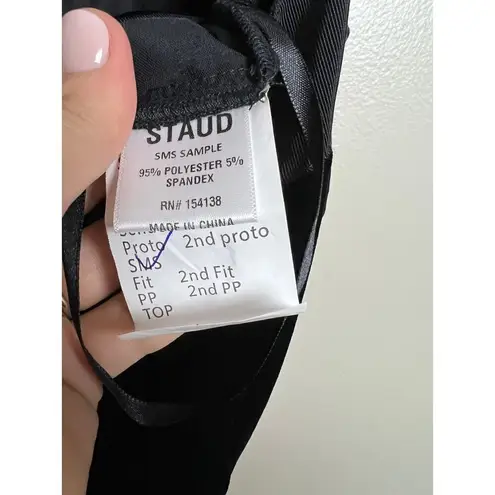 NWT STAUD Black Velvet Halter Jumpsuit Sz. 4