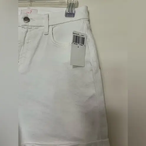 Jen 7 / 7 For All Mankind Mid Roll White Denim Shorts