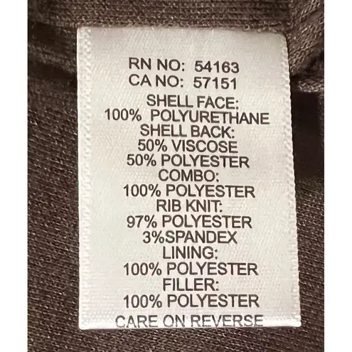 Marc New York Jacket Faux Leather Quilted Dark Earth Moto Biker Large