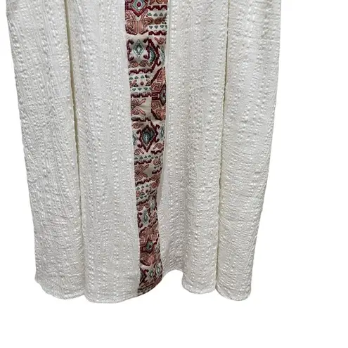 Hem & Thread White Textured Midi Dress with Boho Straps Women’s Size Large - Image 2